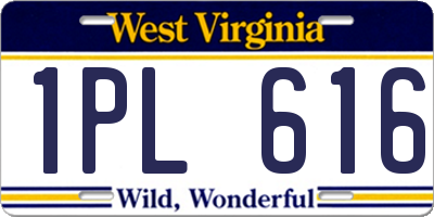 WV license plate 1PL616