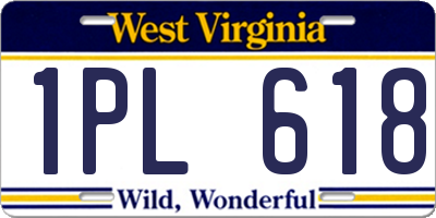 WV license plate 1PL618