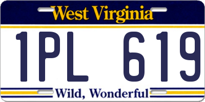 WV license plate 1PL619