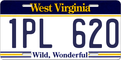 WV license plate 1PL620