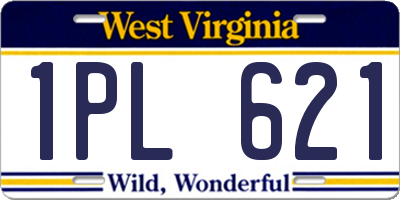 WV license plate 1PL621