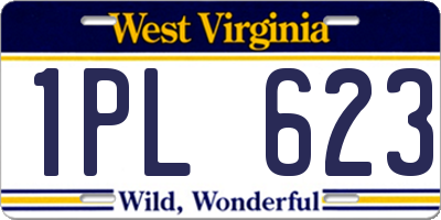 WV license plate 1PL623