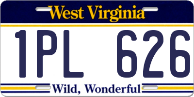 WV license plate 1PL626