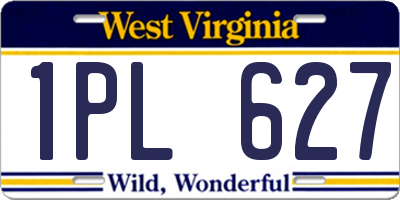 WV license plate 1PL627