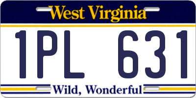 WV license plate 1PL631