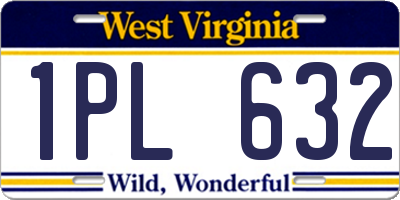 WV license plate 1PL632