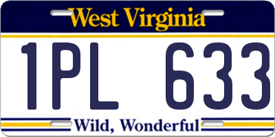 WV license plate 1PL633