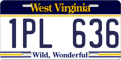 WV license plate 1PL636
