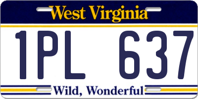 WV license plate 1PL637