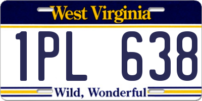 WV license plate 1PL638