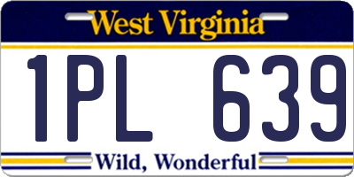 WV license plate 1PL639