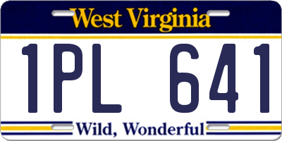 WV license plate 1PL641