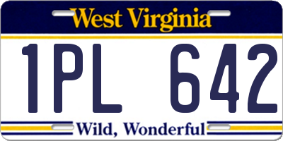 WV license plate 1PL642