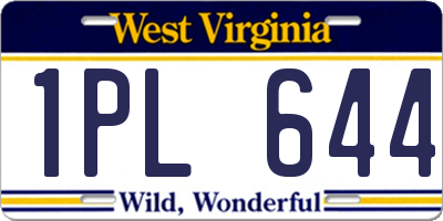 WV license plate 1PL644