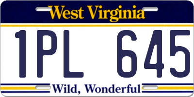 WV license plate 1PL645