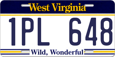 WV license plate 1PL648