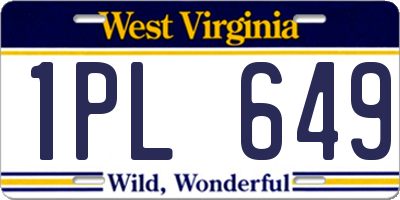 WV license plate 1PL649