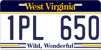 WV license plate 1PL650