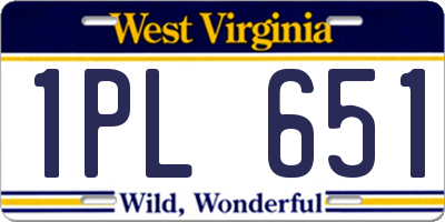 WV license plate 1PL651