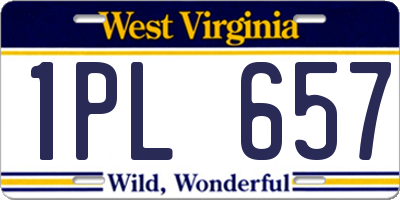WV license plate 1PL657