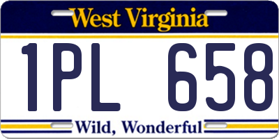 WV license plate 1PL658