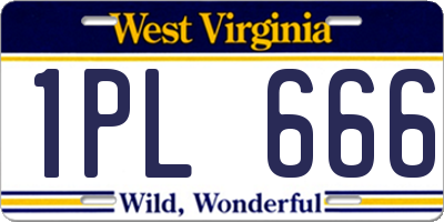 WV license plate 1PL666