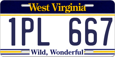 WV license plate 1PL667
