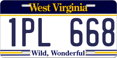 WV license plate 1PL668