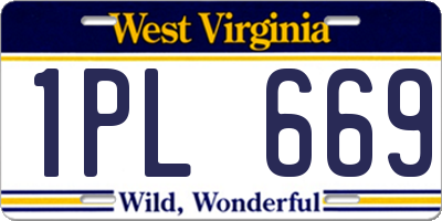 WV license plate 1PL669