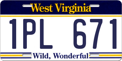WV license plate 1PL671