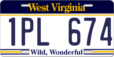 WV license plate 1PL674