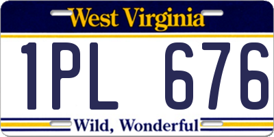 WV license plate 1PL676