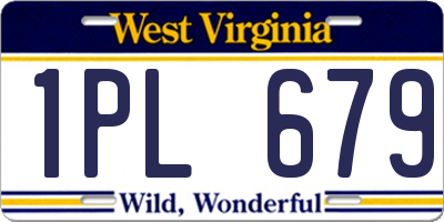 WV license plate 1PL679