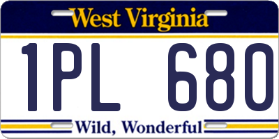 WV license plate 1PL680