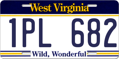 WV license plate 1PL682