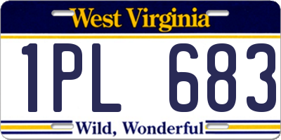 WV license plate 1PL683