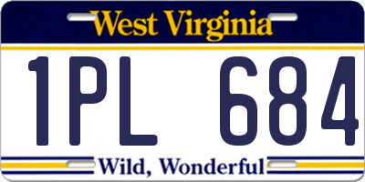 WV license plate 1PL684
