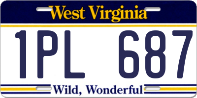 WV license plate 1PL687