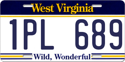 WV license plate 1PL689