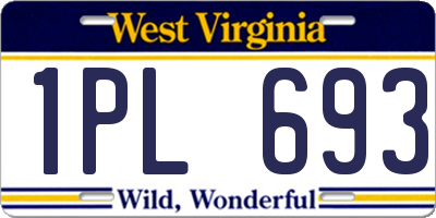 WV license plate 1PL693