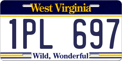 WV license plate 1PL697