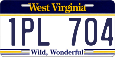 WV license plate 1PL704