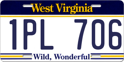 WV license plate 1PL706