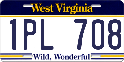 WV license plate 1PL708