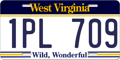 WV license plate 1PL709