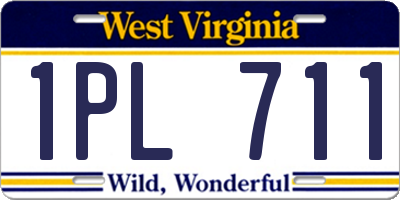WV license plate 1PL711
