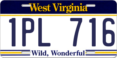 WV license plate 1PL716