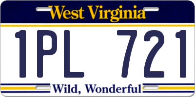 WV license plate 1PL721