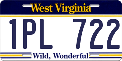 WV license plate 1PL722
