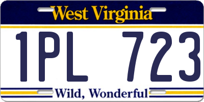 WV license plate 1PL723